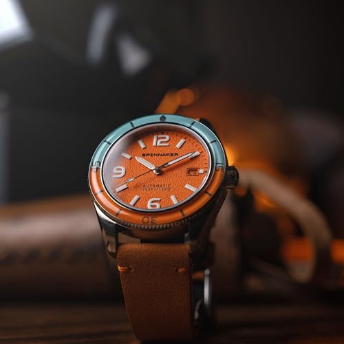 Image of Spinnaker Fleuss Men's Automatic Dive Watch - Miyota 8215 Movement, 43mm Stainless Steel Case, 150m Water Resistant, Leather Strap, SP-5055