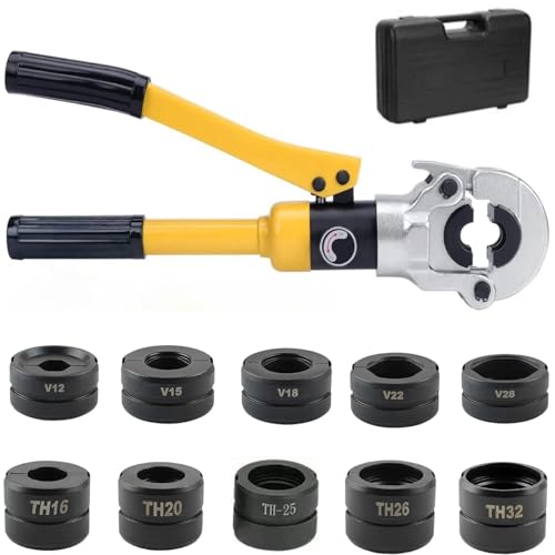 INREPRO 8T Alicates Prensadores de Tuberías Cabezal 360° Giratoria Alicates para Prensar Tuberías para Tubos de Cobre/Aluminio, Plástico/Pex/PB