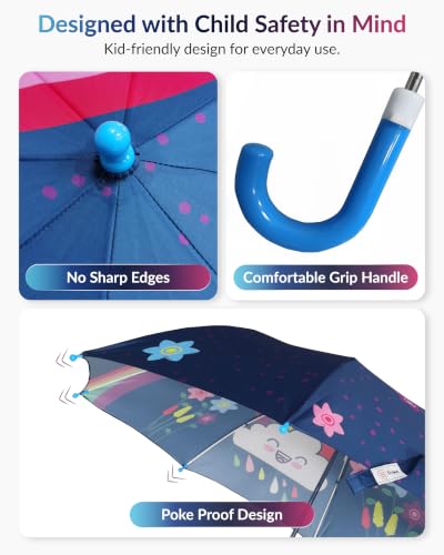 Image of Destinio Umbrella for Kids; Stylish & Cute, Child Safe, 100% Waterproof; Kids Umbrella for Girls, Boys and Baby