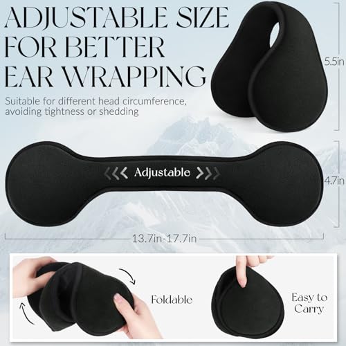 Lainlight Adjustable Polar Fleece Ear Muffs for Men and Women