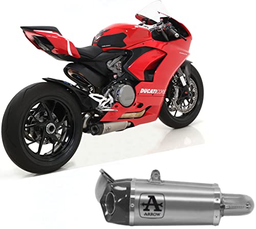 arrow 71160pk, schalldämpfer race works titan, endkappe carbon, kompatibel mit motorrad ducati panigale v2 2020 2021 2022 2023 mototopgun