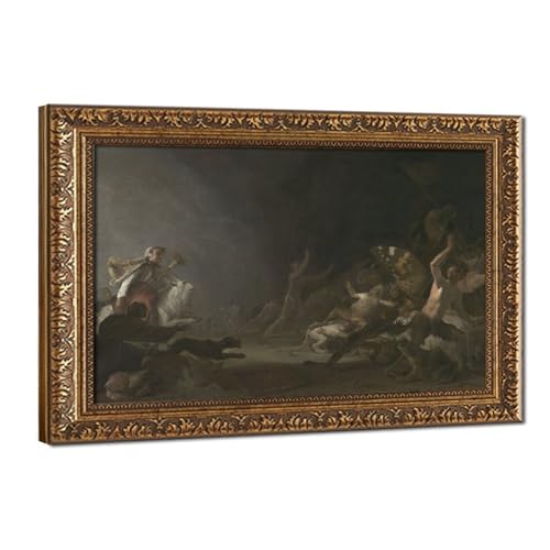 Impression sur toile A Witches Sabbath Cornelis Saftleven décoration murale pour bureau cadre