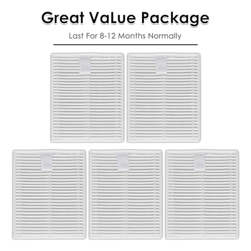 (5 Stück) Q7 M5 Q7 L5 Ersatz HEPA Filter für Roborock Q7 M5, Q7 M5+, Q7 L5, Q7 L5+ Roboter Staubsauger, Filterzubehör Set, aufrechter Filter, HEPA-Filterzubehör, Kanisterfilter