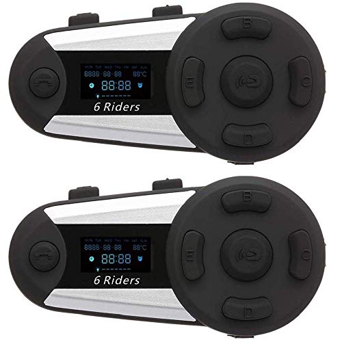 OKEU T20S Casque de Moto Intercom sans Fil Bluetooth avec système de Communication Bluetooth pour Moto, Support Radio FM, pour vélo, Ski, Escalade