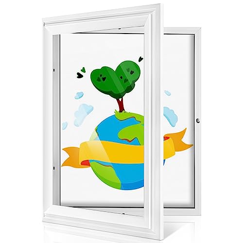 Ksroecud 8.5X11 Kids Artwork Frame For Kids Artwork Changeable, Front-Opening, Tempered Glass, Child Artwork Frame With Storage(1Pack,White) #TOP12