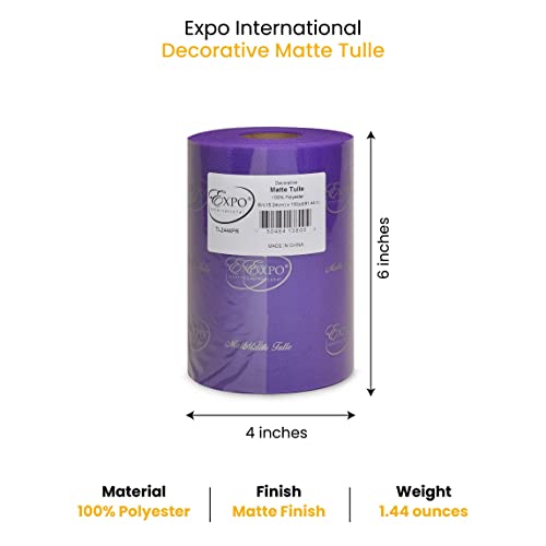 Image of Expo International Decorative Matte Tulle Spool of 6 inch X 100 yards | Purple