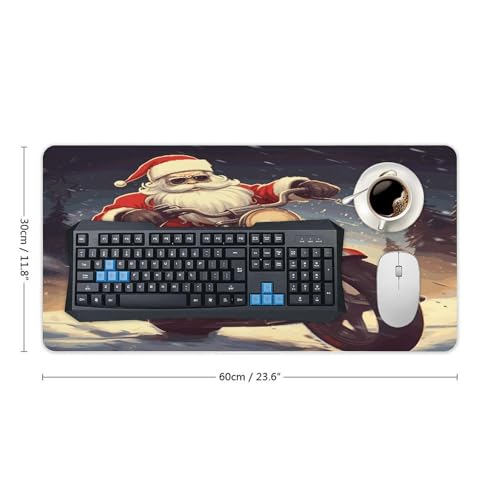 Santa Claus Biker Large Desk Pad 30x60 cm Rubber miniatura 2