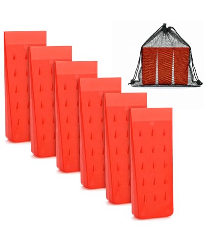 UNCO- Tree Felling Wedges with Spikes, 8 Inch, 6 pcs, Orange, Plastic Wedges for Tree Cutting, Logging Tools and Equipment