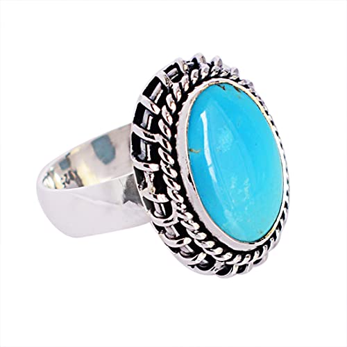 Bague avec cabochon ovale bleu turquoise Arizona 12x16mm pour collectionneurs