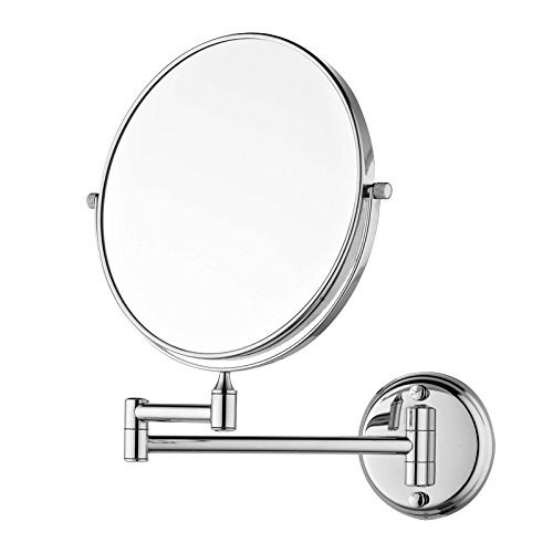 Aquieen Shaving & Make Up Wall Mounting Mirror (3x Magnification) (Chrome Polished)-image-4