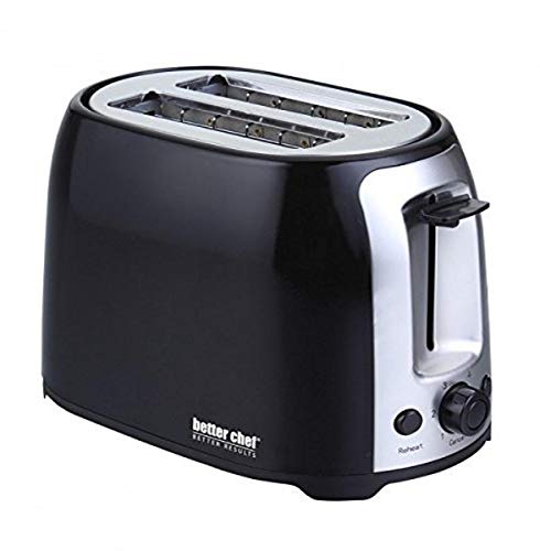 Better Chef 2-Slice Toaster | Wide-Slot | Cool Touch | Reheat & Defrost | Brushed Stainless Trim (Black) #TOP20