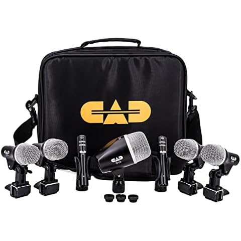 CAD Audio Stage7 7 Piece Drum Mic Pack - Includes Kick Mic, Snare Mic, 3 Tom Mics and 2 Overhead Condenser Mics, Black Cover