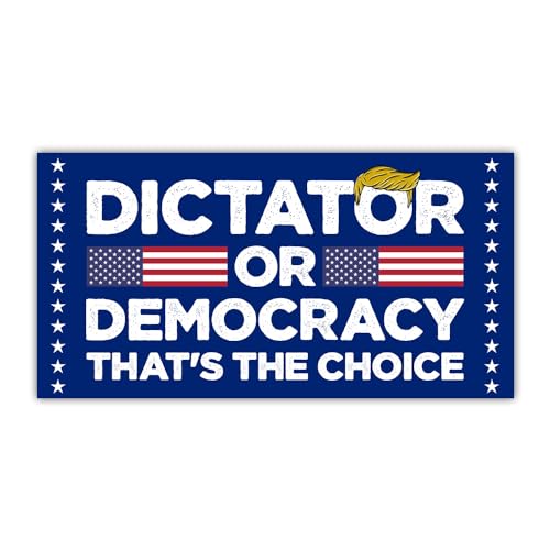 BAVAHA [7.5x3.75] Democracy Not Dictatorship Bumper Sticker Anti Felon President Sticker...