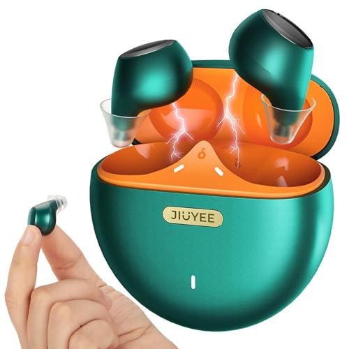 Rechargeable Bluetooth Hearing Aids for Mild to Moderate Hearing Loss - OTC - Smart Fitting - Mint Green