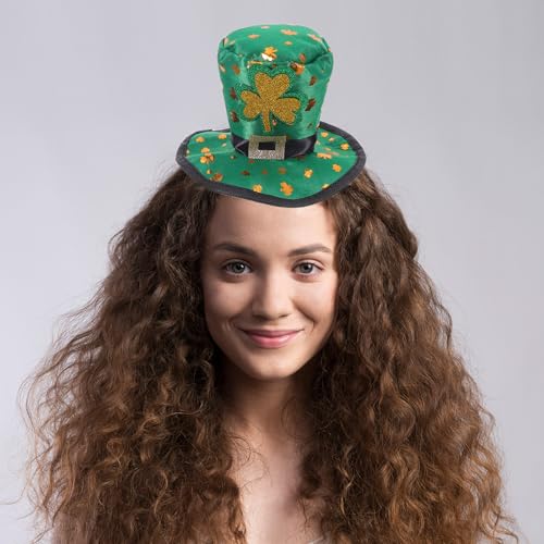 Mini chapeau haut-de-forme vert Saint-Patrick aux finitions de qualité - 4