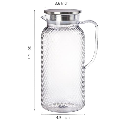 Nicunom 2 Pack 2L Plastic Pitcher, Clear Pitcher with Lid, Water Jug for Fridge, BPA-Free, Ice Tea Pitchers for Juice, Sangria, Lemonade, Milk, Coffee, Cold or Hot Beverages - Image 3