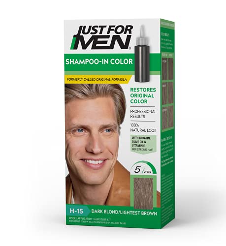 Just For Men Shampoo-In Color (Formerly Original Formula), Mens Hair Color with Keratin and Vitamin...