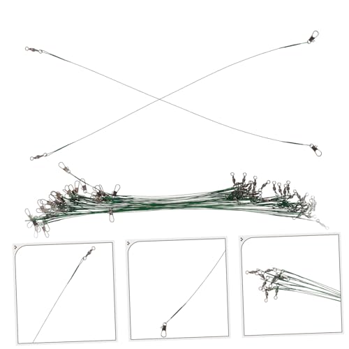 40 piezas líderes de pesca de acero con conectores dobles miniatura 7