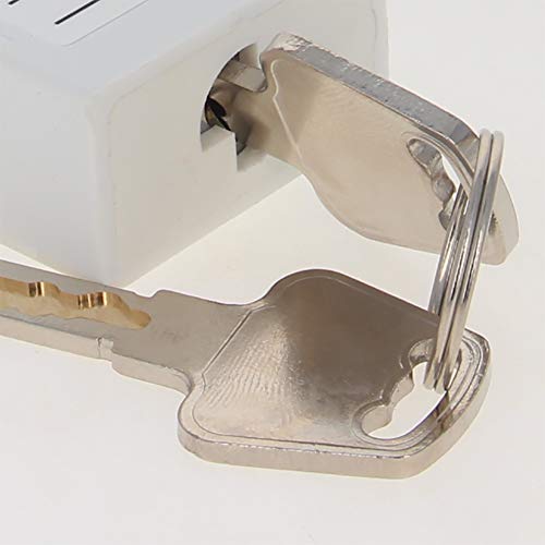 Image of Nylon Lockout Tagout Locks with Hasps, Loto Tags and Safety Padlocks 37x45mm /1.46x1.77 inch（WxH Keyed Different Loto for Lock Out Tag Out White 2Pcs