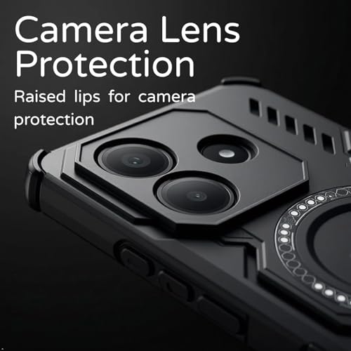 Image of ShieldTech Back Cover Case for Redmi Note 14 5G | 360 Protection Mobile Phone Case Mag-Safe | Camera Protection | Back Cover for Redmi Note14 5G / Redmi Note 14 5+G - Black TPU+PC