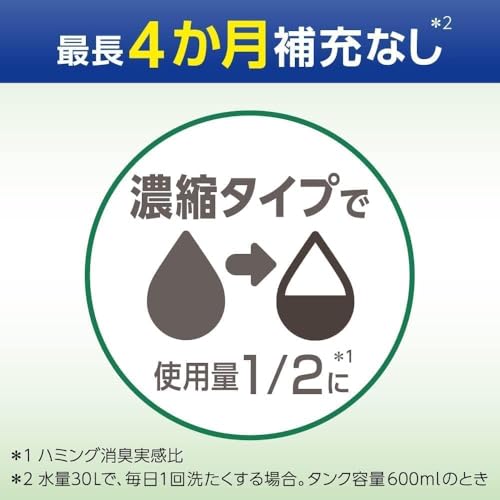 ハミング消臭実感 自動投入専用 澄みきったリフレッシュグリーンの香り 700ml×2個セット 濃縮タイプ 抗菌 防カビ 部屋干し対応