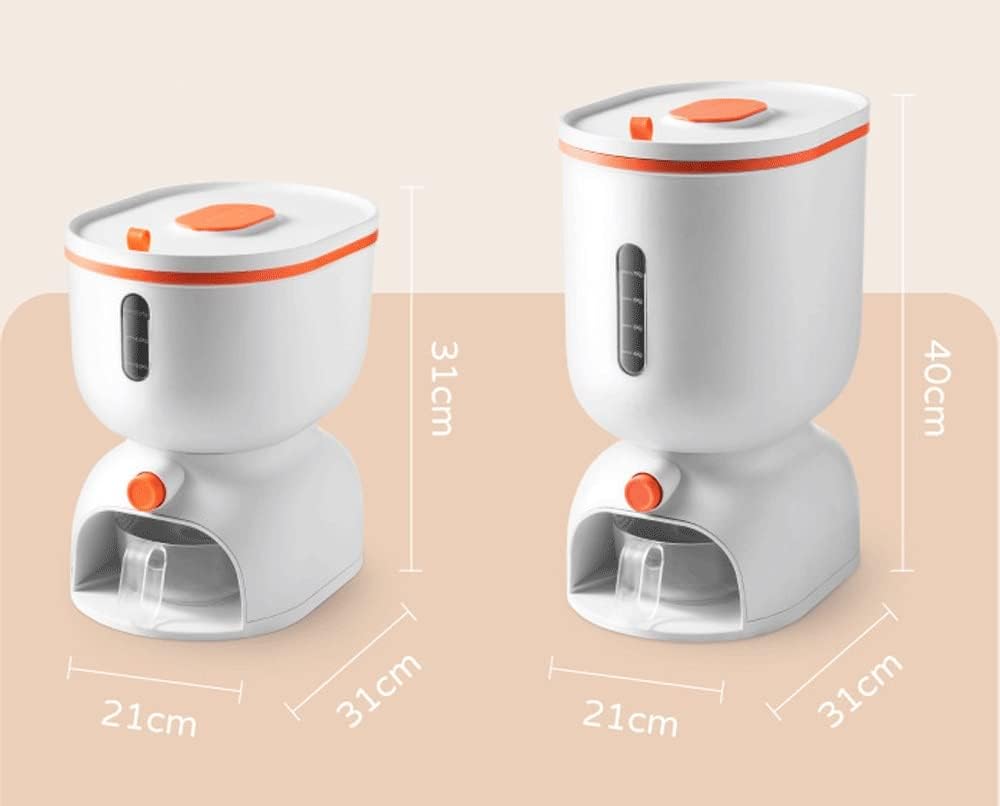 One Key Metering Rice Bucket Airtight Cereal Dispensers Transparent Thickened Whole Grain Storage Bucket for Kitchen Dining Room Living Room URG (Color : 21x31x40cm)