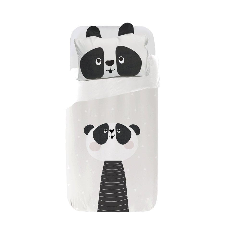 Sokios Juego de Funda nórdica Infantil Panda - Cama 70x160 (120x180)
