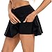 Mini Tennis Skirt Athletic Pleated Workout Golf Crossover Skirts for Women with Pockets Shorts Underneath Flowy Cute Sweat Skort Girls Fashion Trendy Clothes Casual Summer 2024 Dress Outfits Black S
