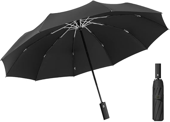 Amazon Co Jp Amazon限定ブランド Rhodium Ken 折りたたみ傘 自動開閉 おりたたみ傘 メンズ 10本骨 頑丈 大きい 折り畳み傘 280t 超撥水 軽量 晴雨兼用 梅雨対策 収納ポーチ付き 黒1 服 ファッション小物
