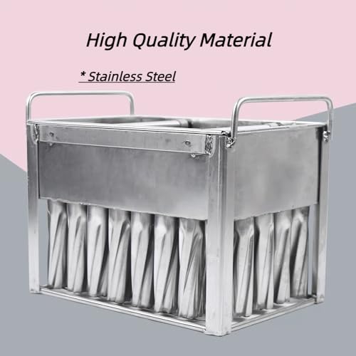 40 Pcs Stainless Steel Popsicle Molds with Sticks, Commercial Ice Pop Mold Metal Ice Lolly Popsicle Mold Ice Cream Maker Mold Stick Holder with Lid, 14.2 * 9.44 * 11.41in