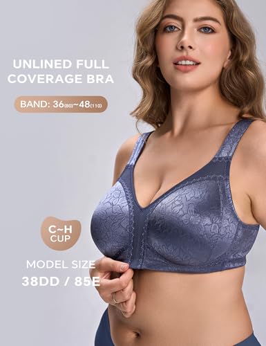 Image of Wingslove Women's Minimizer Bra Wireless Full Coverage Non-Padded Plus Size No Underwire Everyday Comfort
