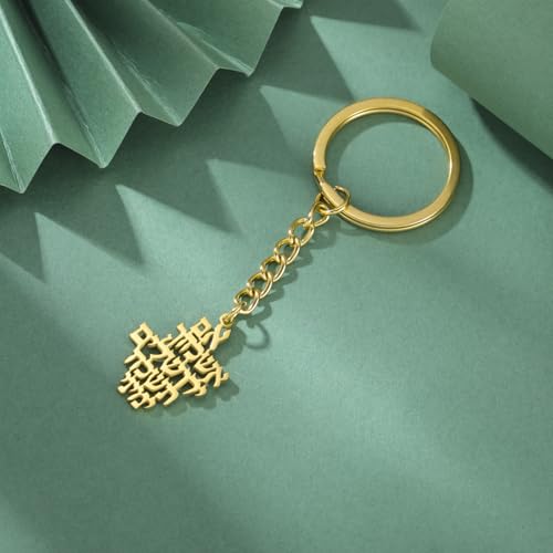 TEAMER Chaveiro Remember Jerusalem Oração Bíblico Hebraico Verso Pingente Judaica Messiânico Chave A