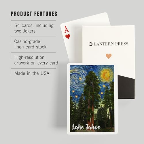 Lantern Press Lake Tahoe, naipes poker 52 cartas miniatura 3