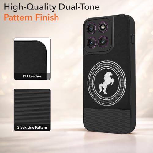 Image of Jkobi PU Leather Finish Back Cover Case for Motorola Moto Edge 60 Pro (Professional Minimalist Texture | MagSafe Compatile | Camera Protection | Sleek Sober Formal)