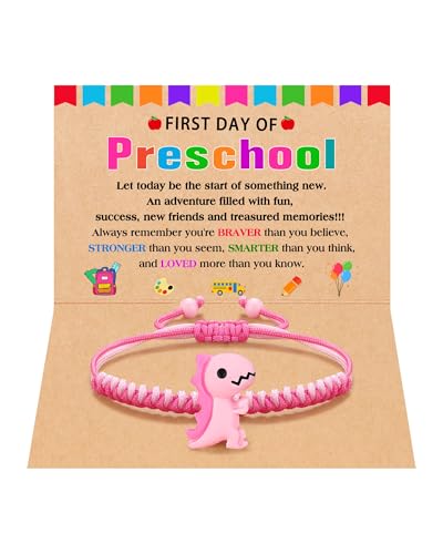 Image of Back to School Dinosaur Bracelet- First Day of School Kindergarten Preschool Gifts for Kids Boys Girls