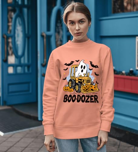 Boo-Dozer Sweatshirt Truck Ghost Pumpkin Funny Halloween Construction Shirt2