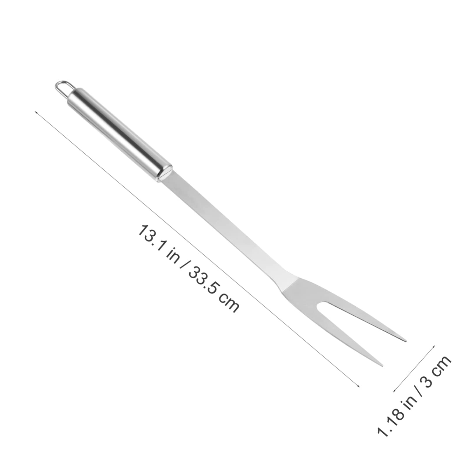 POPETPOP Stainless Steel Meat Fork Durable Serving Fork for Bbq Grilling and Outdoor Picnics Elegant Design Long Handle for Safe Heat Control for Kitchen and Catering Events