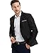 Pishon Men's Blazer Jacket Lightweight Casual Slim Fit One Button Sport Jackets, Black, Tag Size XXL=US Size M