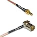 3 feet RG316 SMB Male Bulkhead to DVB Pal Female Angle RF Pigtail Coaxial Cable