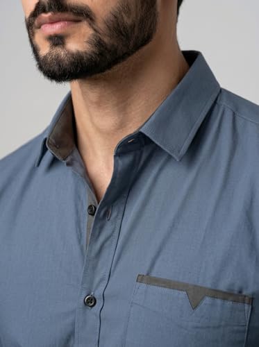 Image of Amazon Brand - INKAST Cotton Shirt for Men | Regular Fit Full Sleeve Casual Shirt | Stylish Formal Office Wear Shirts for Men | Soft Comfortable Breathable Cotton Fabric | Fashionable Office Wear