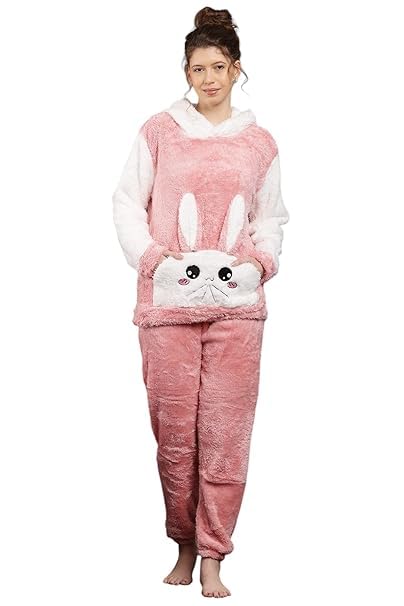 cigain Women's Wool Blend & Fleece Long Sleeve Pullover Hoodies Set Full Length Winter Nightwear Pajama and top Set Tracksuit Gym Suit Night Suit Set-picture-45