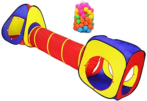 Lhak Carpa portátil 3 niños Que juegan en el Radar 1-Horizonte, Mosaico Pop-up Tiendas de campaña rastreo túnel y 50 Bolas de Colores jardín de la Piscina a Cielo Exterior/Interior