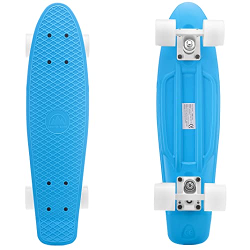 Sawyer Bikes - Monopatin/Skateboard con Ruedas LED - Niños y Adolescentes (Azul)
