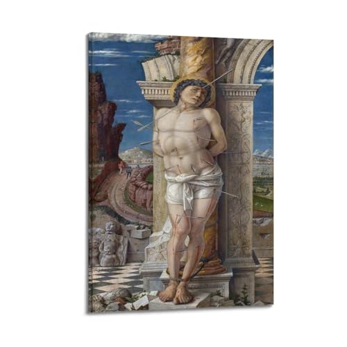 Impression sur toile de Saint Sébastien par Andrea Mantegna, déco salon 40x60cm