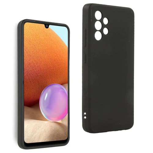 REY Funda Carcasa para Samsung Galaxy A32 4G, Anti-Deslizante Negra, Elegante y Ligera, TPU Flexible Premium