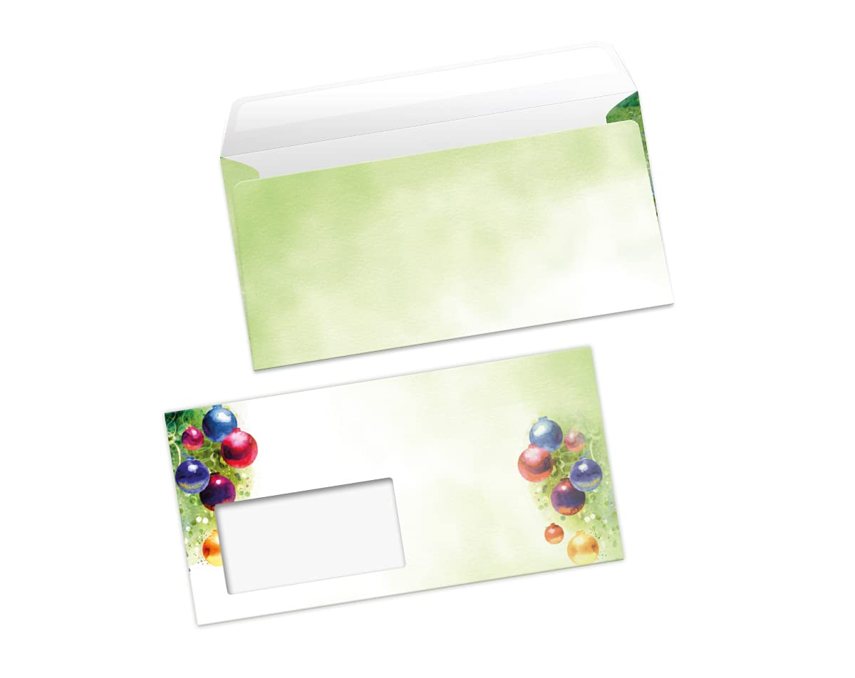 Briefpapier Weihnachten Weihnachtsbriefpapier mit Umschlag Umschlägen mit Fenster Weihnachtspapier A4 für Kunden (250 Blätter + 250 Umschläge)