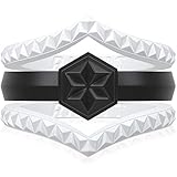 Rinfit Silicone Wedding Ring for Women Set of Thin and Stackable Designed Rings. Comfortable, Soft, Rubber Bands (5.5-6 (16.51mm), White, Black)