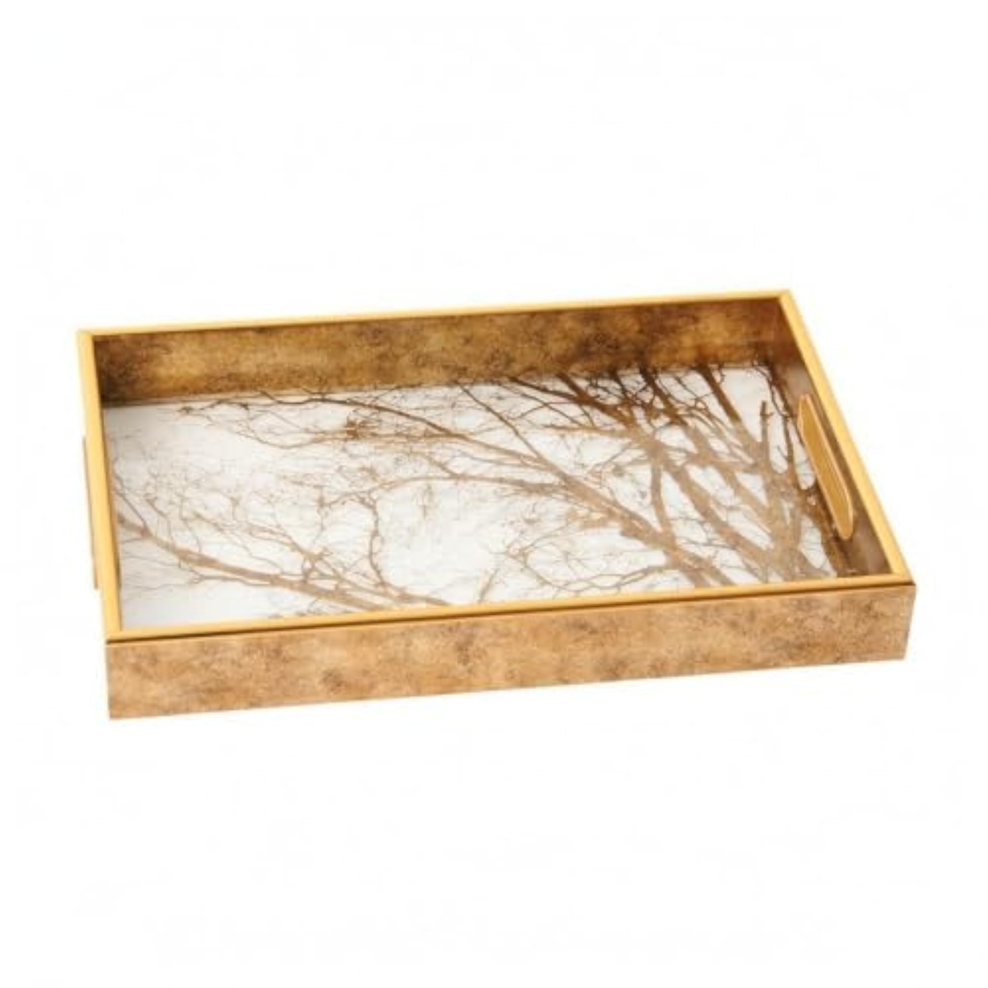 Decorative Rectangular Tray with Handles, Elegant Home Decor