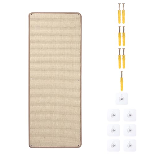 Novelfun Kratzmatte Katze 40x100 cm Kratzbretter Natürliche Sisal Kratzmatte Katzenkratzmatte Kratzschutz für Sofa Möbel & Wand