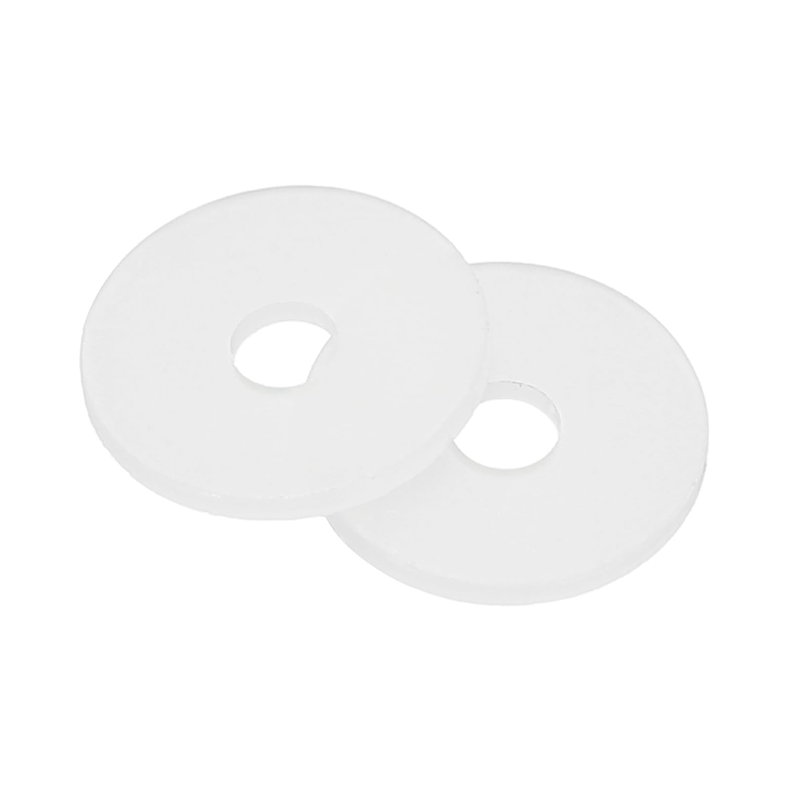 sourcing map Nylon Flat Washers, M3 x 3mm ID x 12mm OD Round Flat Plain Washer Plastic Gasket Fastener for Household Faucet Pipe Water Hose, White, Pack of 100